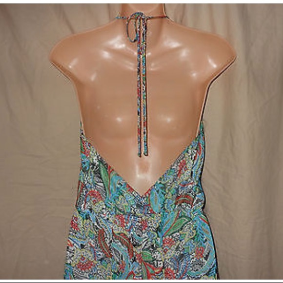 Beautiful Multicolor Paisley halter style jumpsuit - Picture 4 of 7